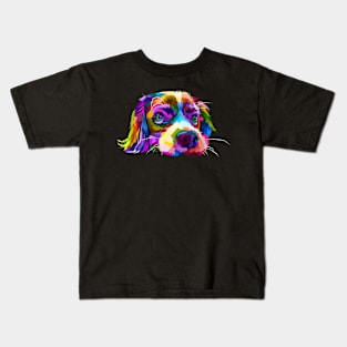 Rainbow Cavalier King Charles Spaniel Kids T-Shirt